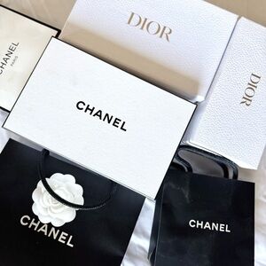 Authentic Chanel and Dior boxes and bags